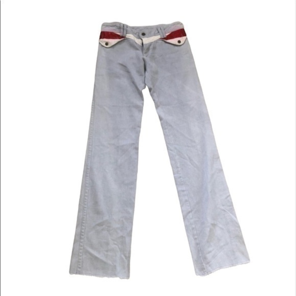 Grey Ant Womens Denim & Leather Jeans Size…